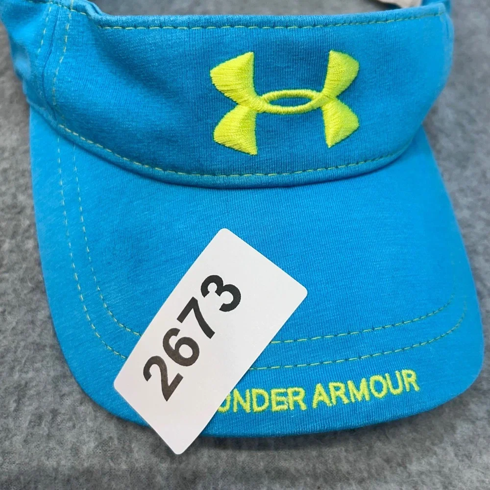 Embroidered Logo Womens Blue Under Armour Visor Adjustable Athletic Hat OSFM